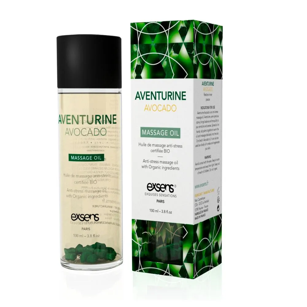 Масажна олія EXSENS Aventurine Avocado (антистрес з авантюрином) 100мл, натуральна