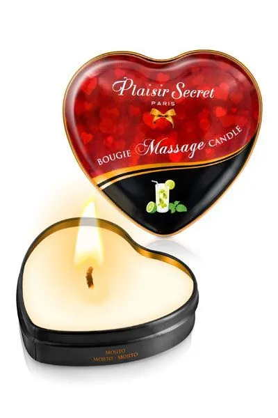Розпродаж!!! Масажна свічка-серце Plaisirs Secrets Mojito 35 мл (термін 05.2026)
