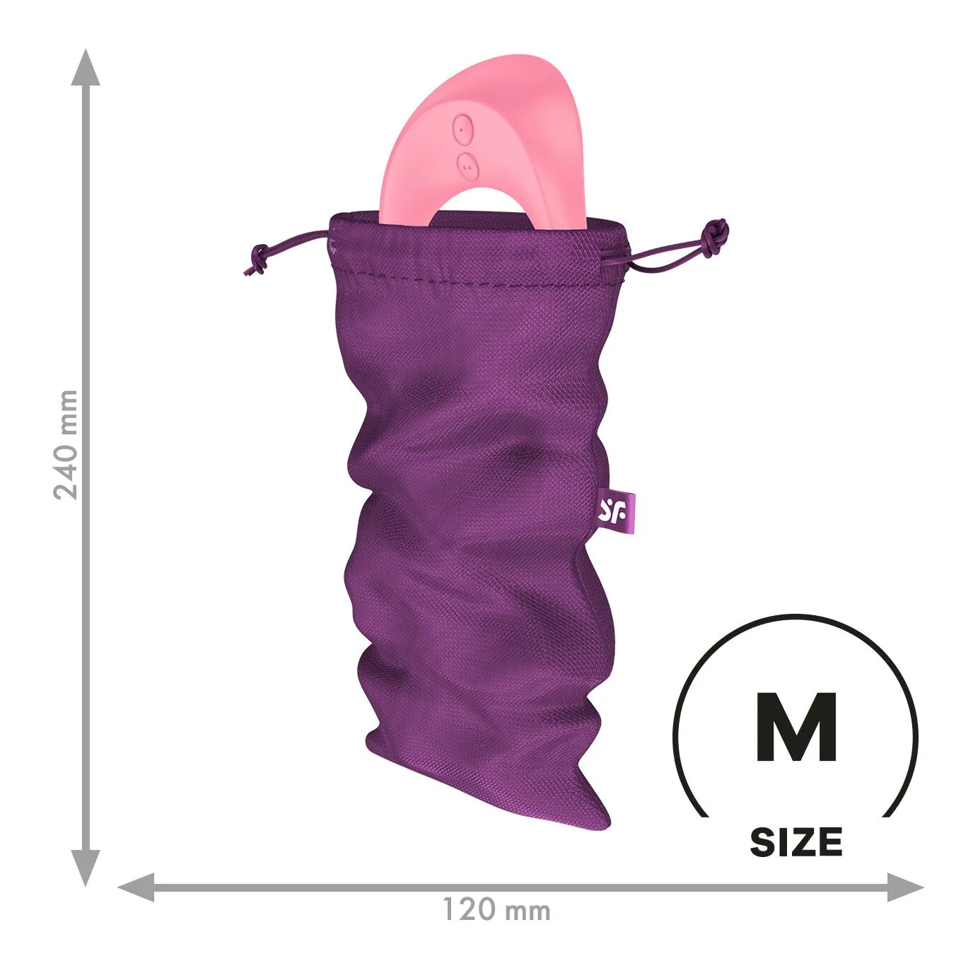 Мішечок для секс-іграшок Satisfyer Treasure Bag M, фіолетовий, на шнурку