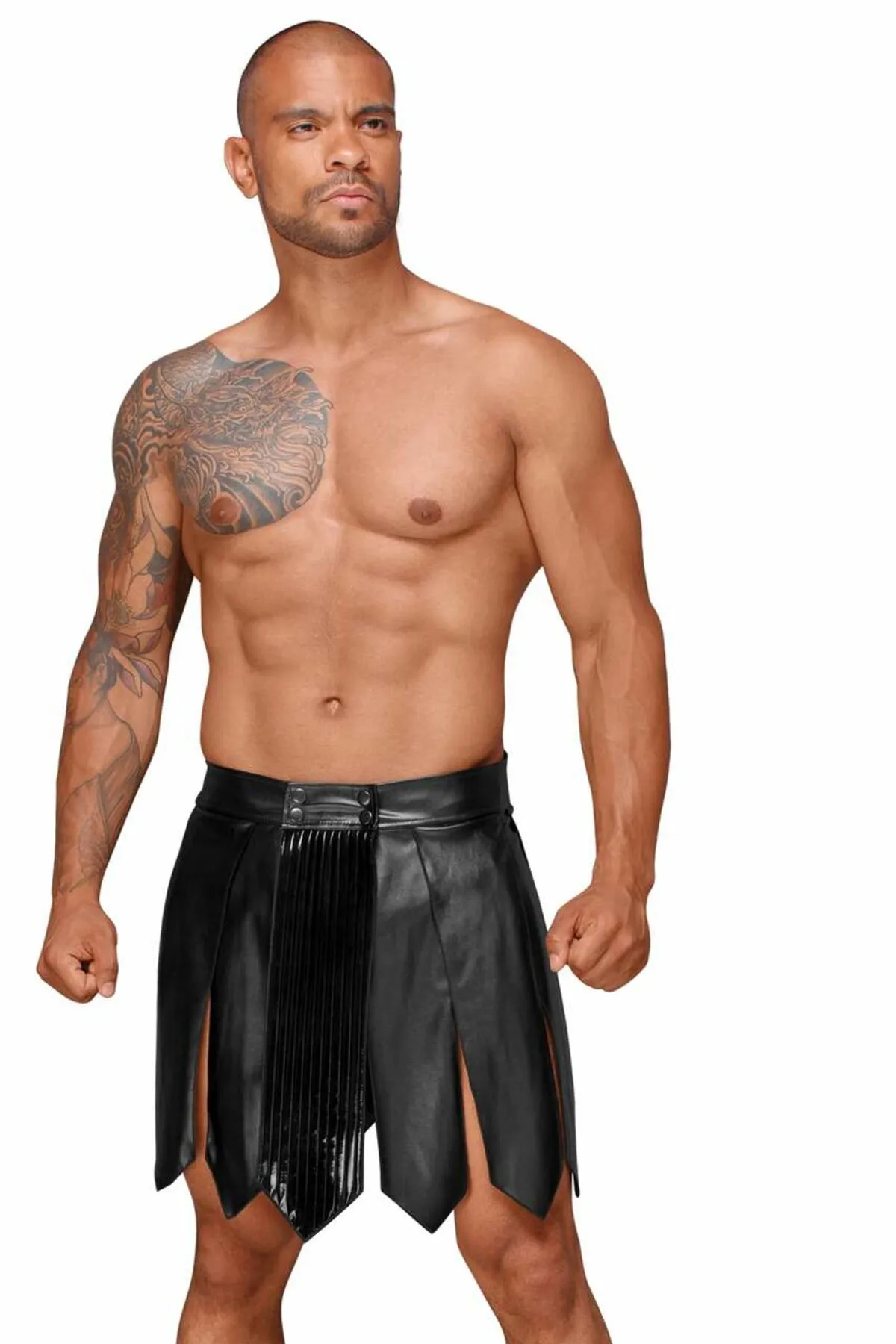 Чоловіча спідниця гладіатора Noir Handmade H053 Eco leather men's gladiator skirt, XL, екошкіра