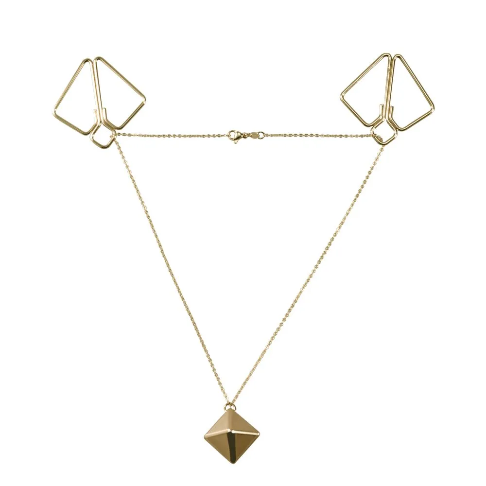 Затискачі для сосків з важкою підвіскою LOCKINK Nipple Clamps with Heavy Pendant - Golden