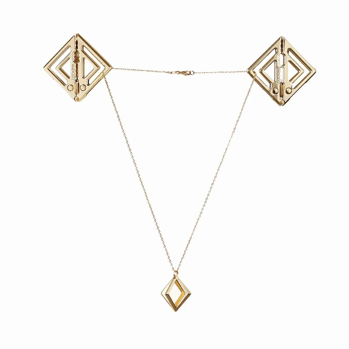 Затискачі для сосків з легкої підвіскою LOCKINK Adjustable Nipple Clamps with Light Pendant - Golden