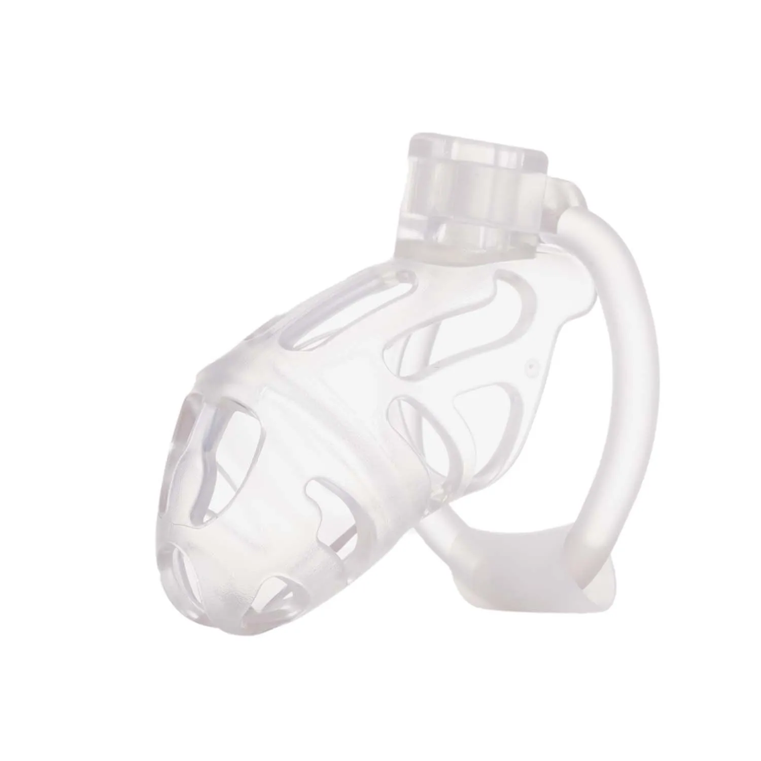 Клітка для пеніса LOCKINK SEVANDA Plastic Penis Chastity Cage, прозора, 3 кільця різних розмірів