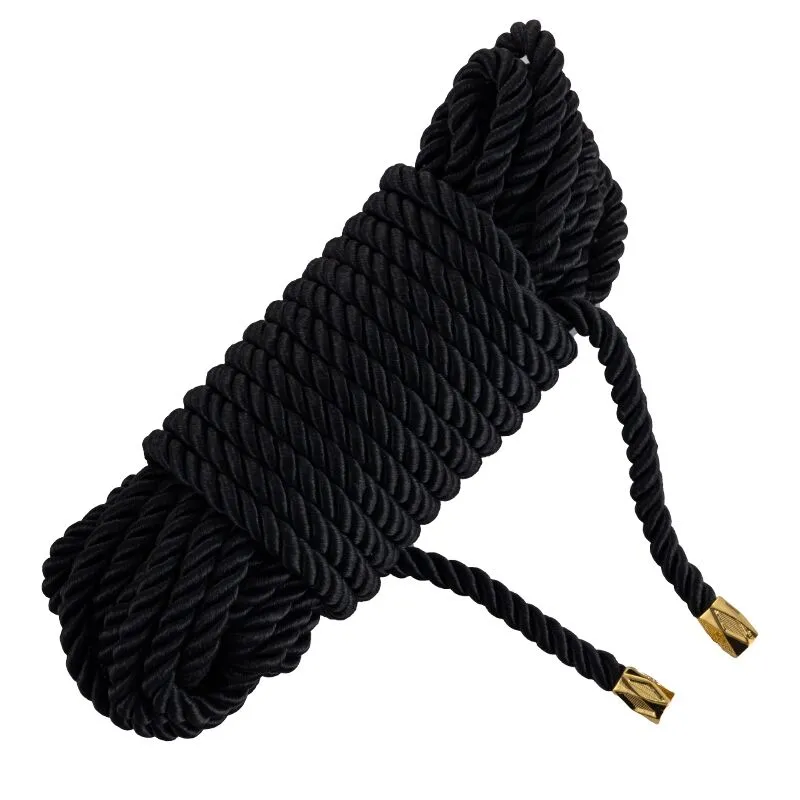 Мотузка для шибарі LOCKINK SEVANDA Shibari Pratice Rope, чорна, 8 м, нейлон+бавовна