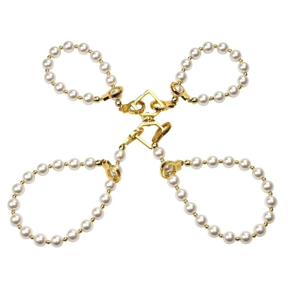 Перлинні наручники та поножі LOCKINK Pearl Handcuffs & Anklecuffs