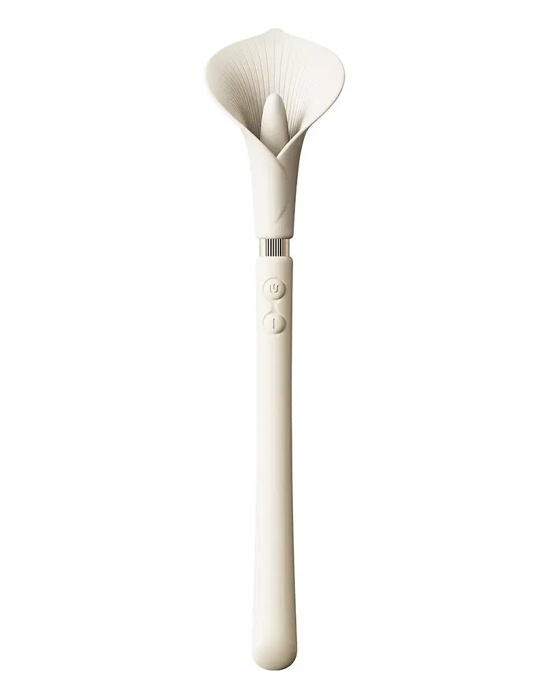 Розкішний вібромасажер Zalo – Calla Ivory White, двосторонній, 2 мотори
