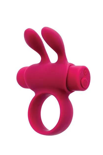 Ерекційне віброкільце S Pleasures Premium Rabbit Ring, рожеве, зі знімною віброкулею та вушками