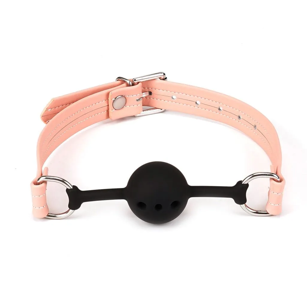 Повітропроникний кляп Liebe Seele Dark Candy Pink Ball Gag, силіконова кулька, діаметр 4,3 см