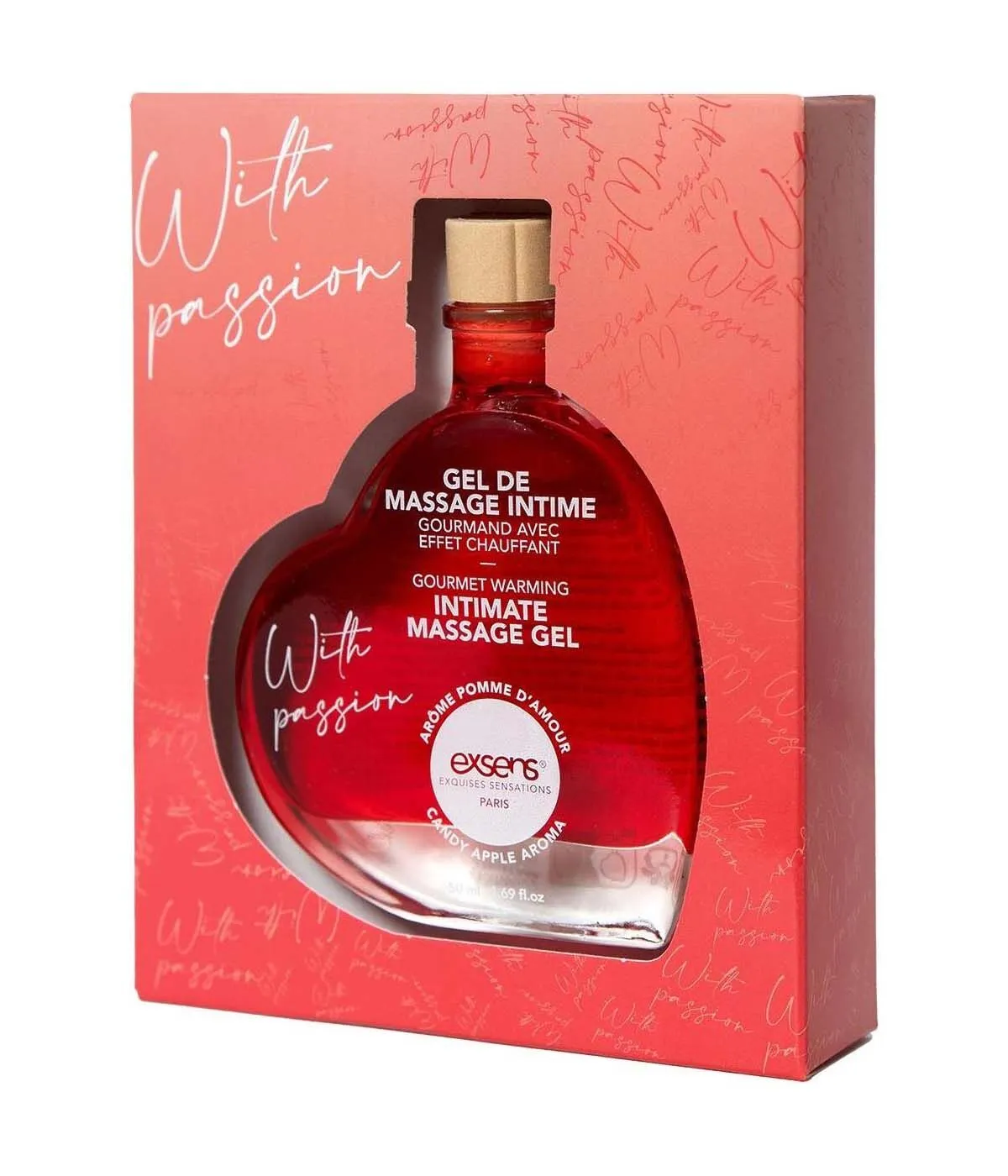 Масажний гель EXSENS With Passion Candy Apple 50 мл, розігрівальний, без цукру, їстівний