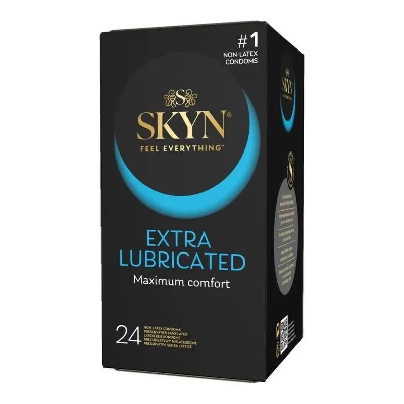 Безлатексні преміум-презервативи SKYN Extra Lubricated 24 шт, на 40 % більше змазки