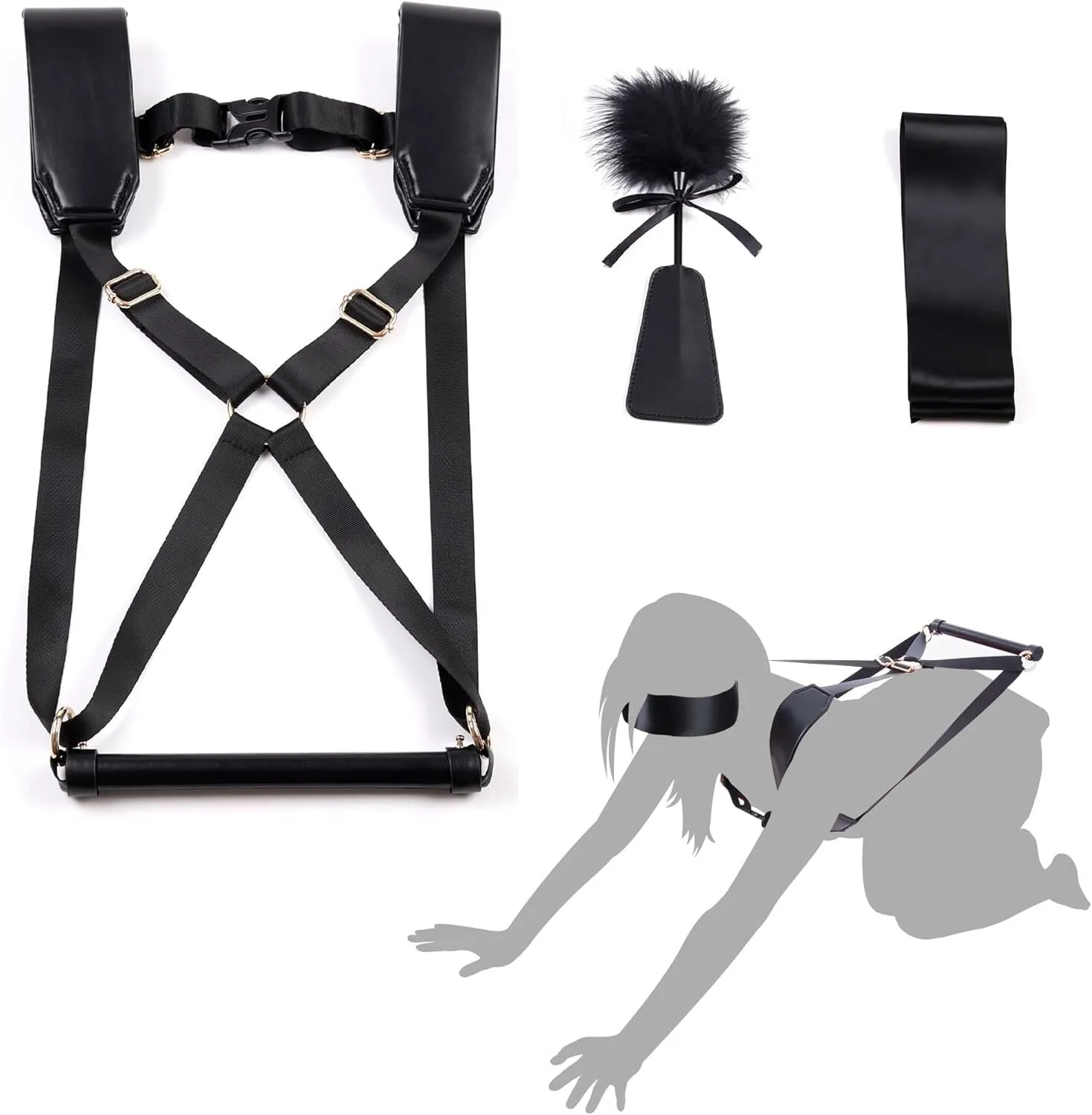 БДСМ-набір LOCKINK YEAHWOW Black Doggy Style Saddle set