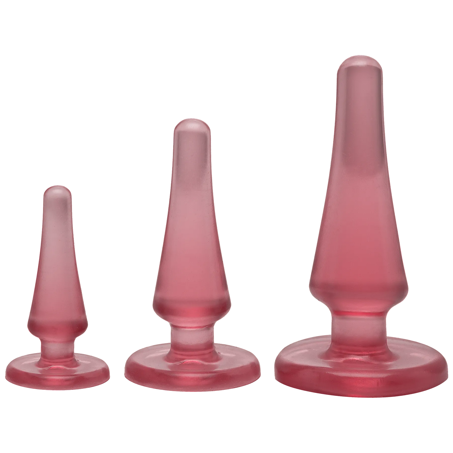 Набір анальних пробок Doc Johnson Crystal Jellies - Pink, макс. діаметр 2см - 3 см - 4 см