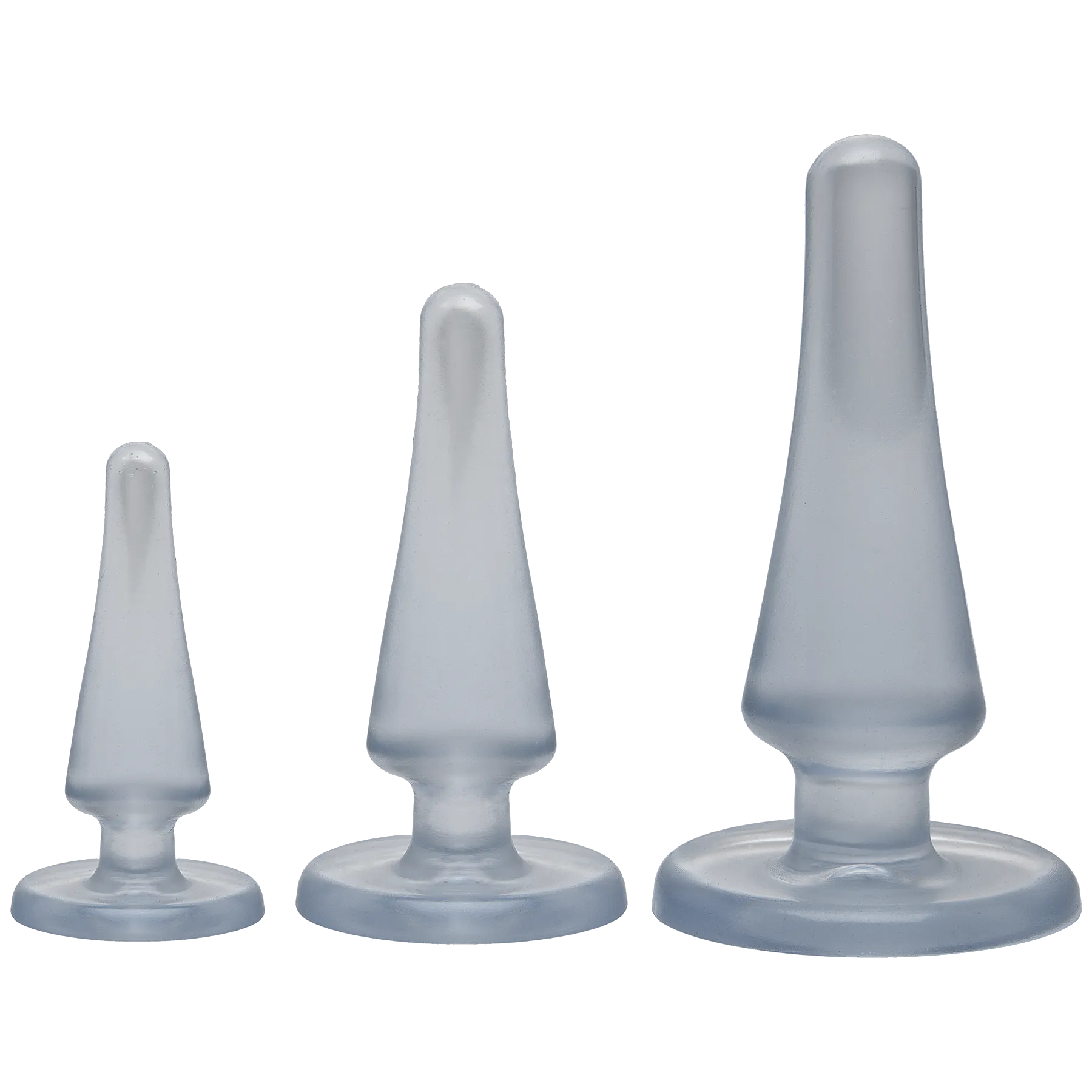 Набір анальних пробок Doc Johnson Crystal Jellies Anal - Clear, макс. діаметр 2см - 3 см - 4 см