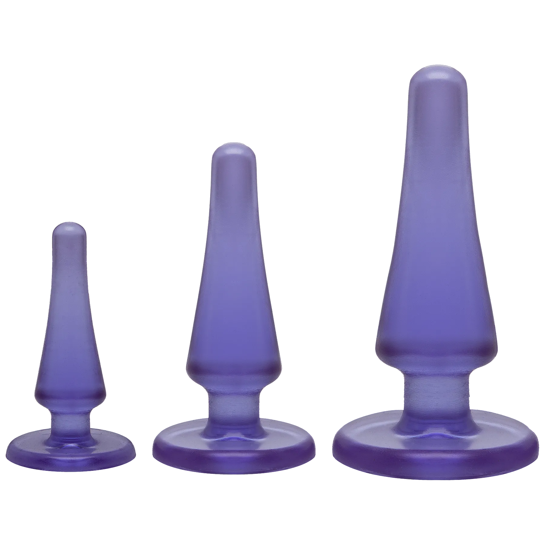 Набір анальних пробок Doc Johnson Crystal Jellies Anal - Purple, макс. діаметр 2см - 3 см - 4 см