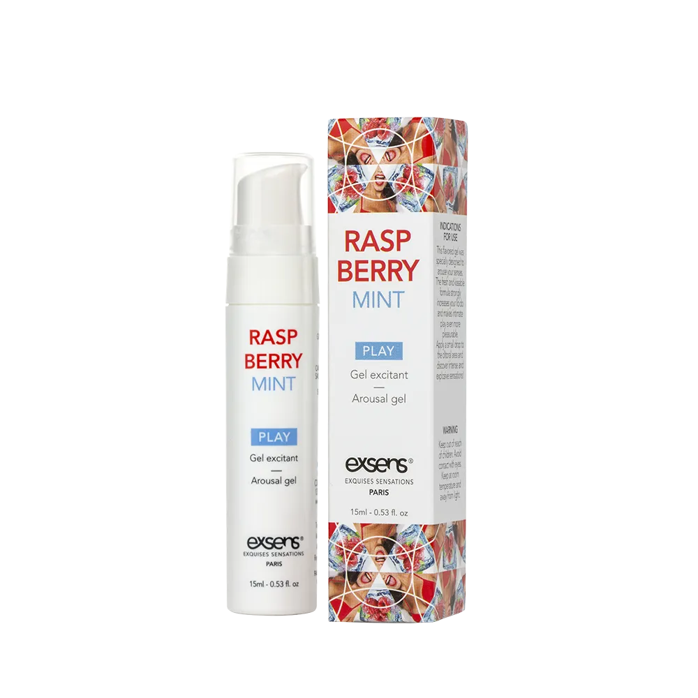 Стимулювальний гель EXSENS Kissable Raspberry Mint 15мл можна для поцілунків, охолоджувальний