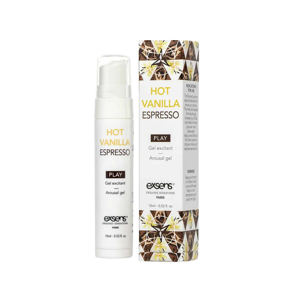 Стимулювальний гель EXSENS Kissable Hot Vanilla Espresso 15мл можна для поцілунків, охолоджувальний