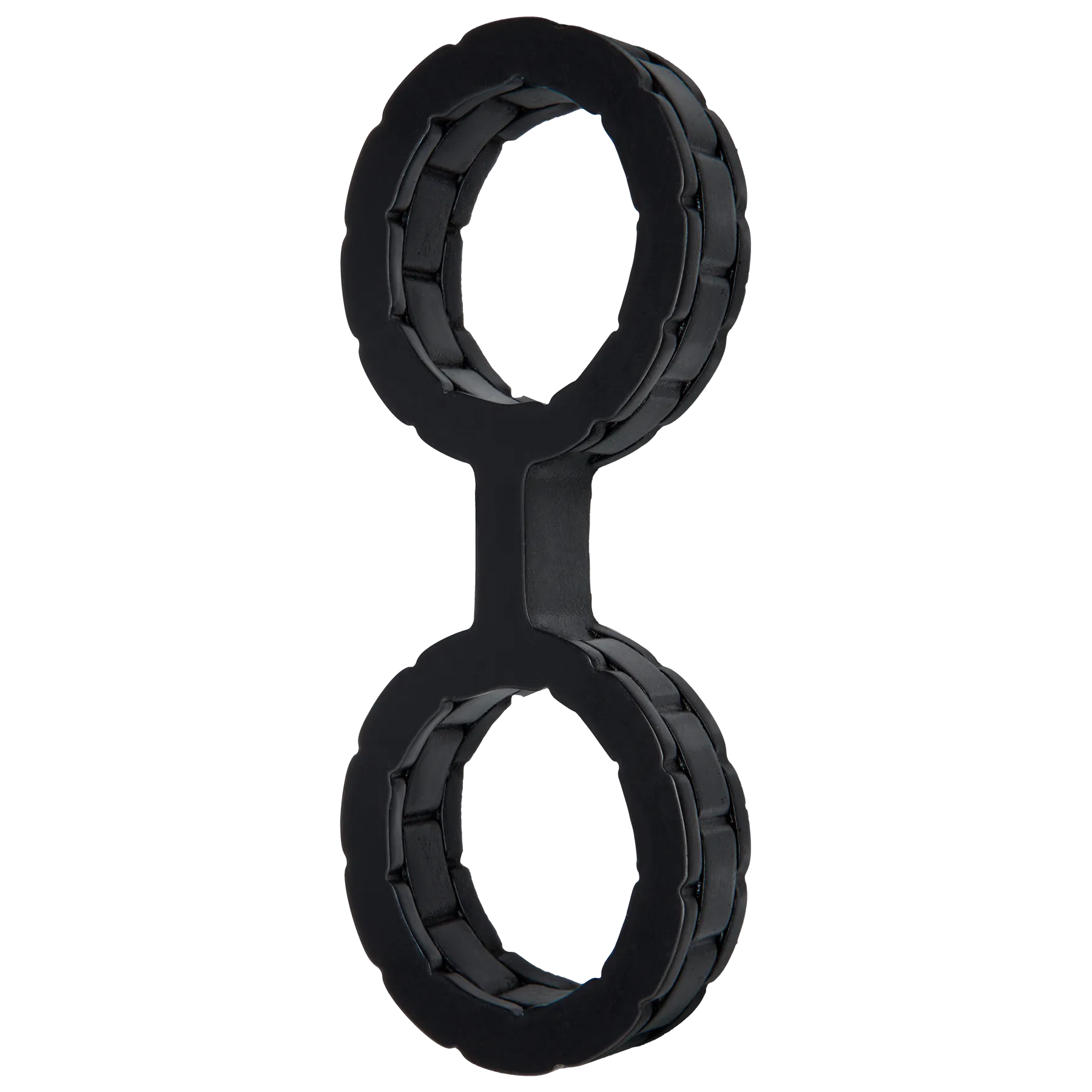 Наручники з силікону Doc Johnson The Cuffs Large - Black, добре тягнуться, для рук і для ніг