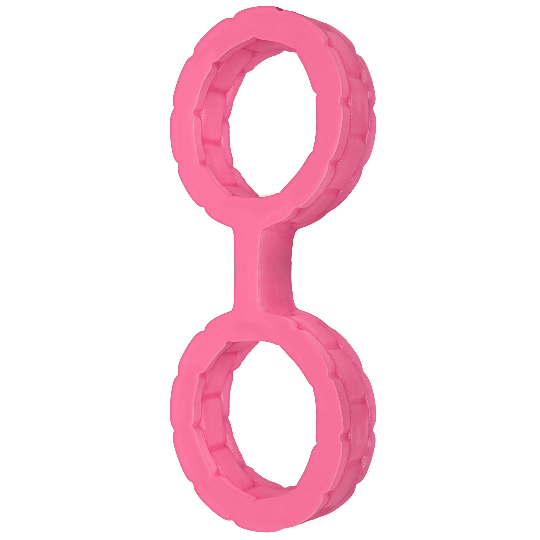 Наручники з силікону Doc Johnson The Cuffs Large - Pink, добре тягнуться, для рук і для ніг